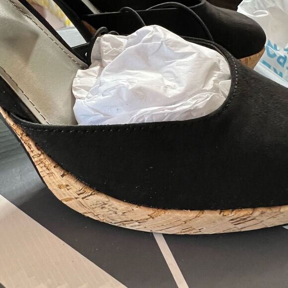 NWT WORTHINGTON Panama 9.5 Black Closed Toe Platform Heels Ankle Strap $70 MSRP - Picture 10 of 12